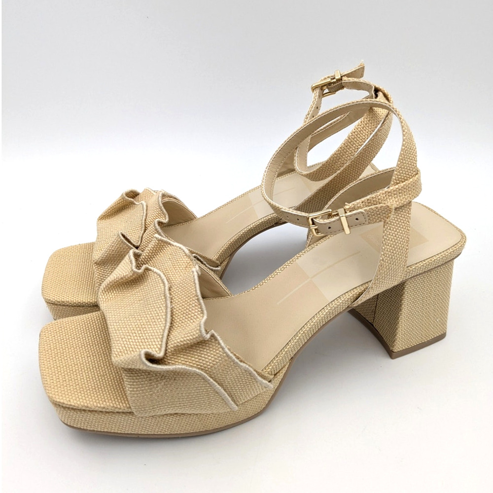 Dolce Vita Cheer Ruffle Platform Sandals Chunky High Heels Size US10